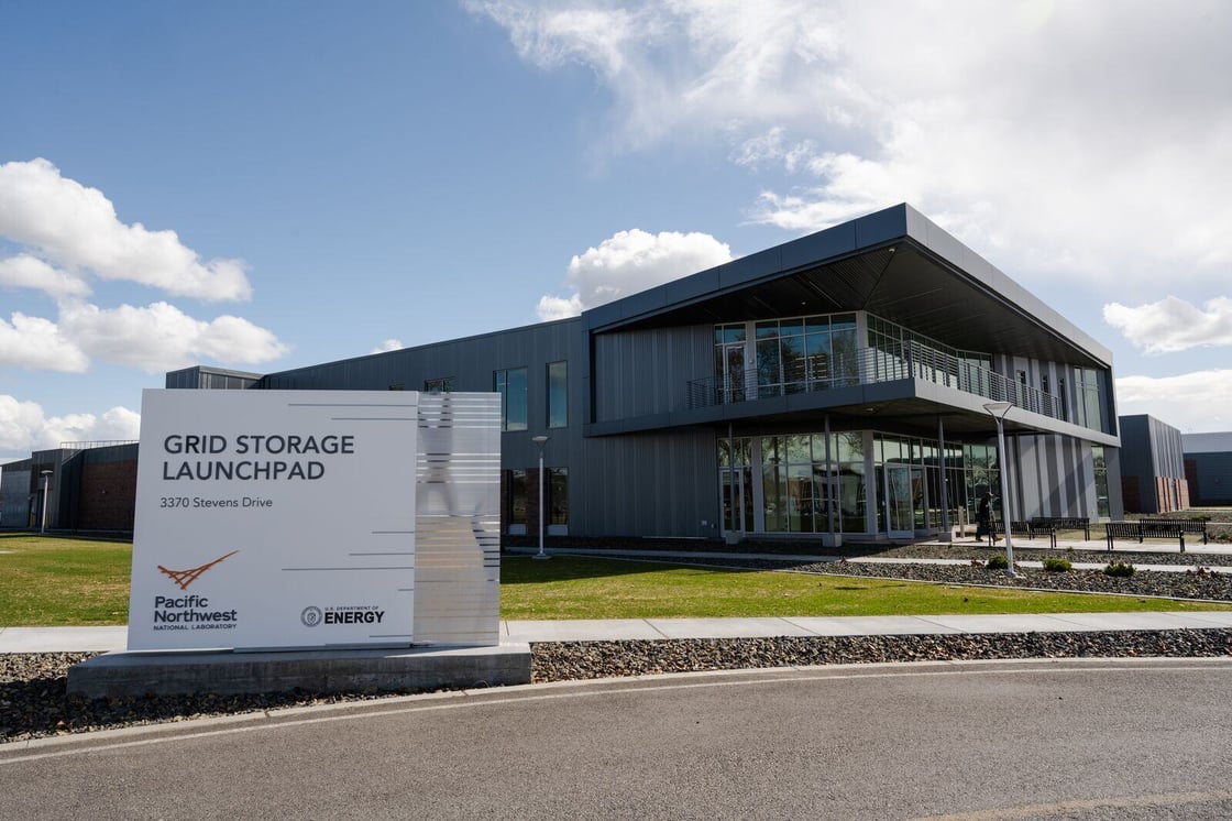 Photograph shows the Grid Storage Launchpad building