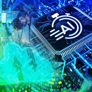 Digital render of a computer chip with the acronym 