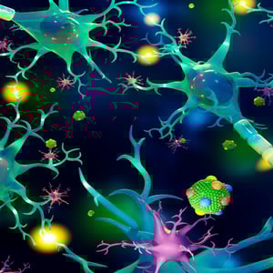 Illustration of a lipoprotein with other nervous system cells.