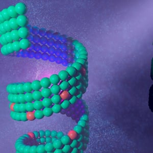 Image showing left and right handed peptoid helices